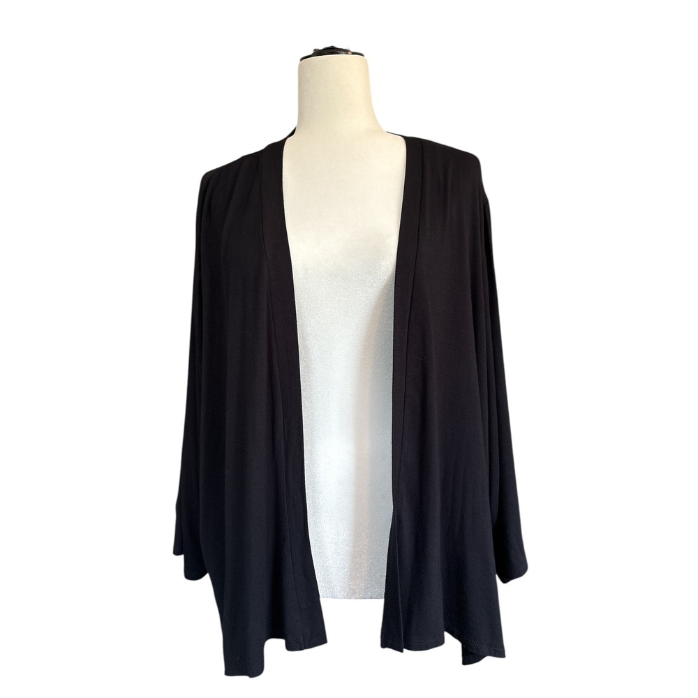 Penningtons Black Open Front Cardigan Lightweight Sheer Black Women's Size 4X